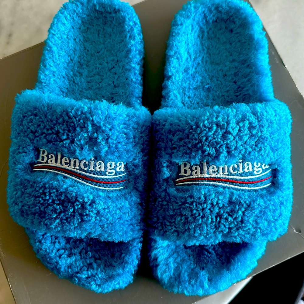 Balenciaga Faux Fur Mules
